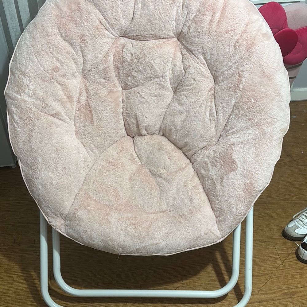 Pink Plush Papasan Chair